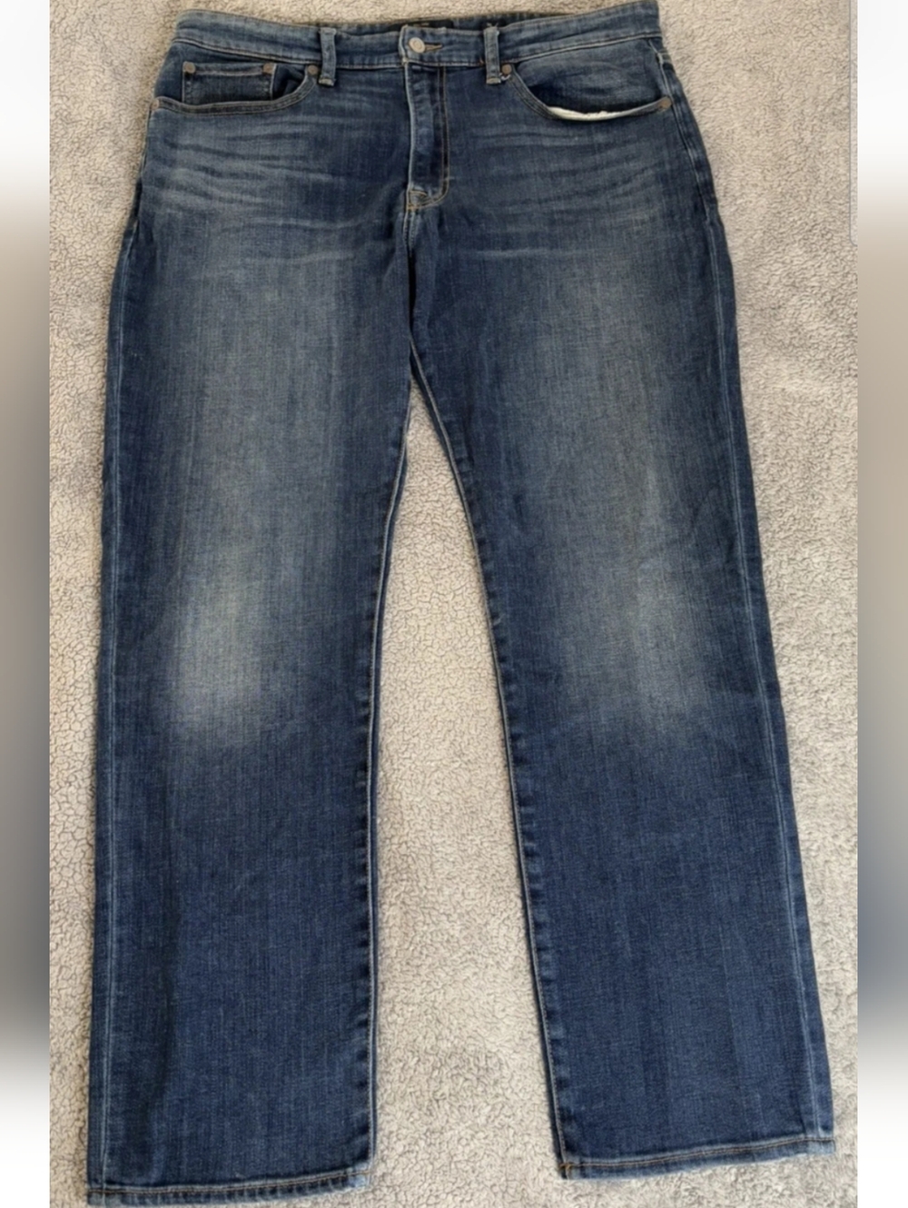 Lucky Brand 121 Slim Mens 36x30 Logo Tag Blue Denim Jeans